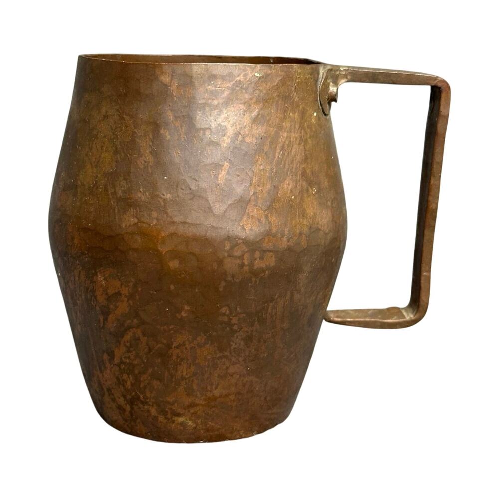 Antique copper mug hand hammered hand forged rustic artisan arts crafts movement